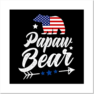 Papaw Bear Patriotic Flag Matching 4th Of July Posters and Art